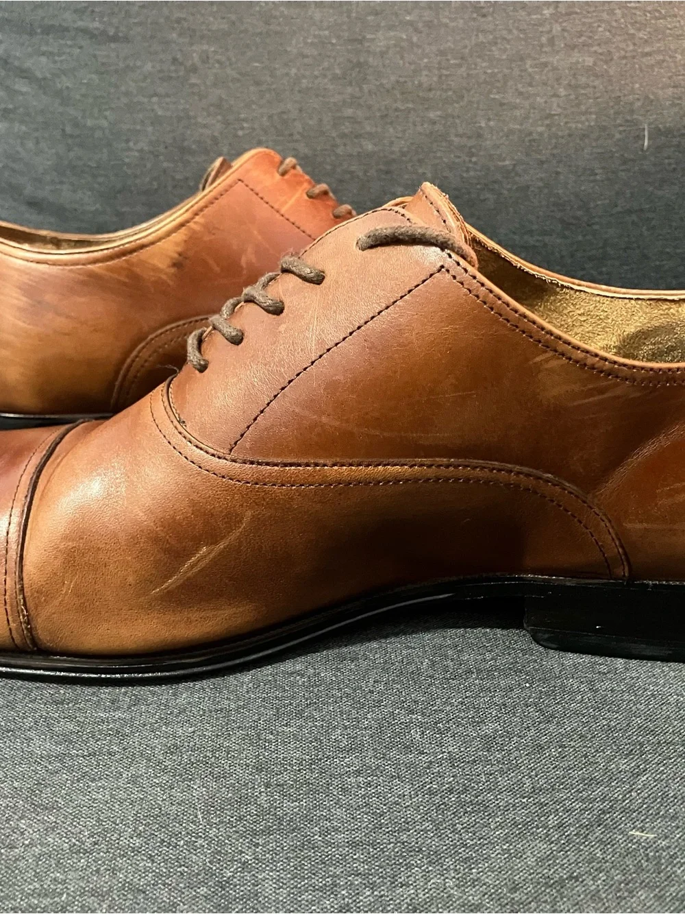 Florsheim Brown Leather Cap-Toe Oxford Dress Shoes